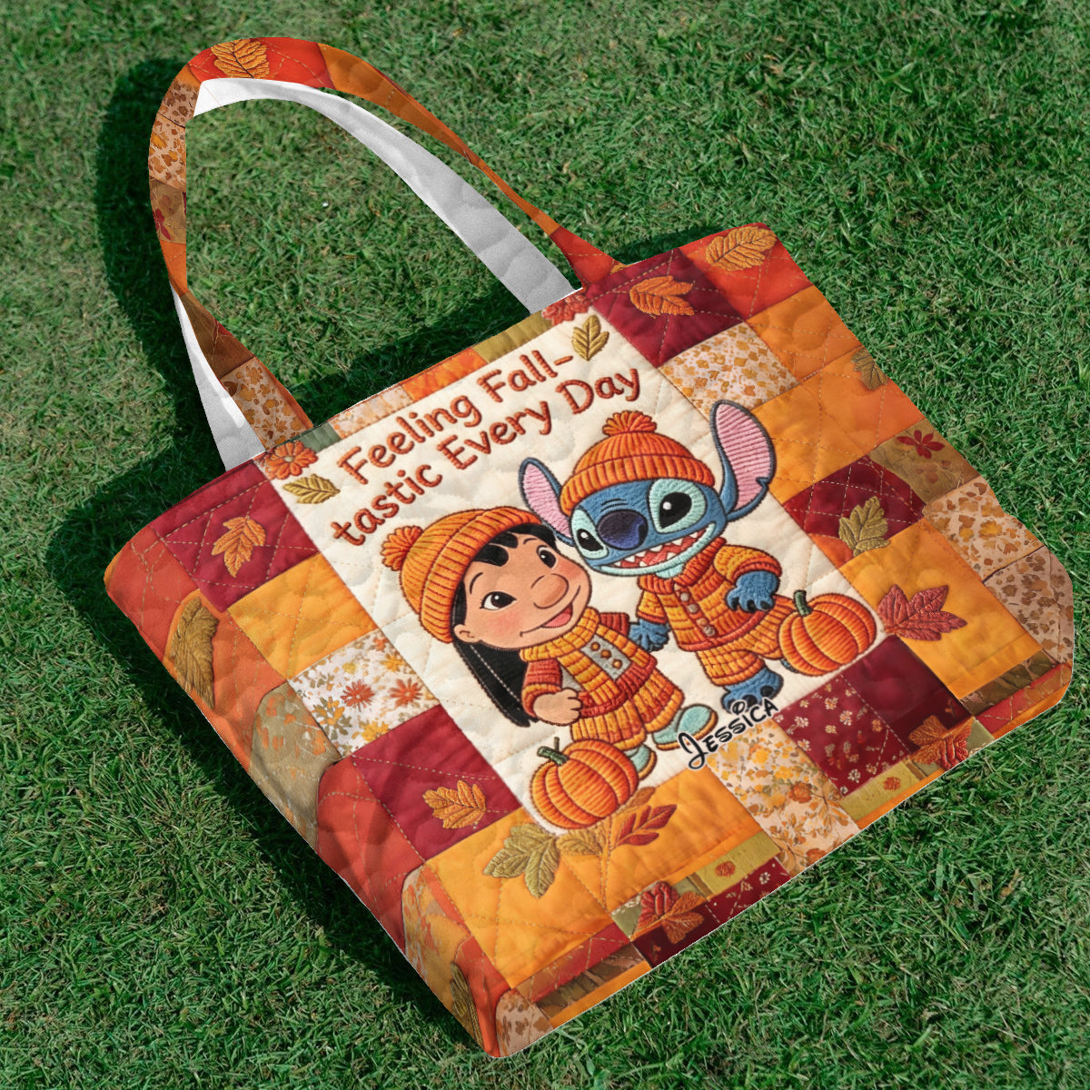 Ohana Autumn Vibes - Personalized Ohana Quilted Tote Bag