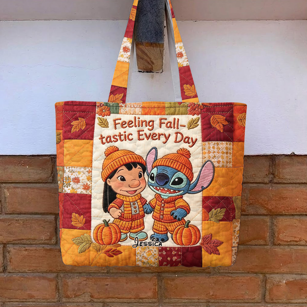 Ohana Autumn Vibes - Personalized Ohana Quilted Tote Bag