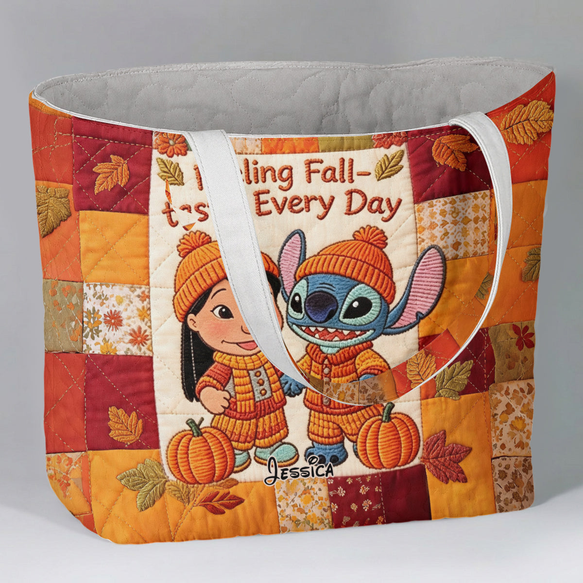 Ohana Autumn Vibes - Personalized Ohana Quilted Tote Bag