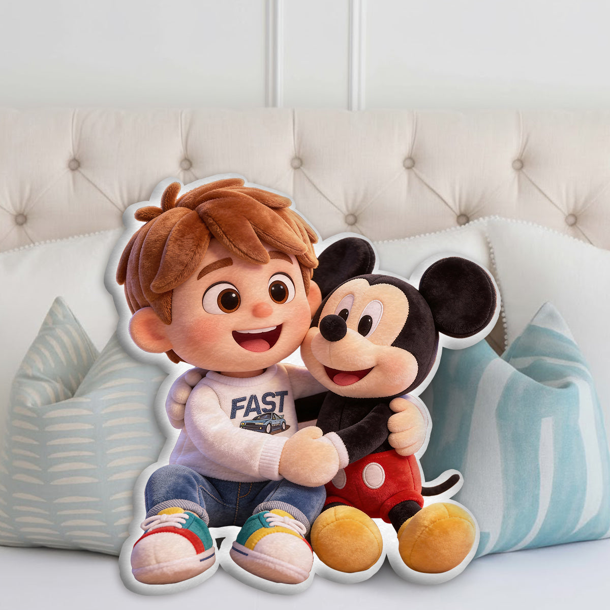 Magical Hugs - Personalized Mouse Faux Fur Shaped Pillow
