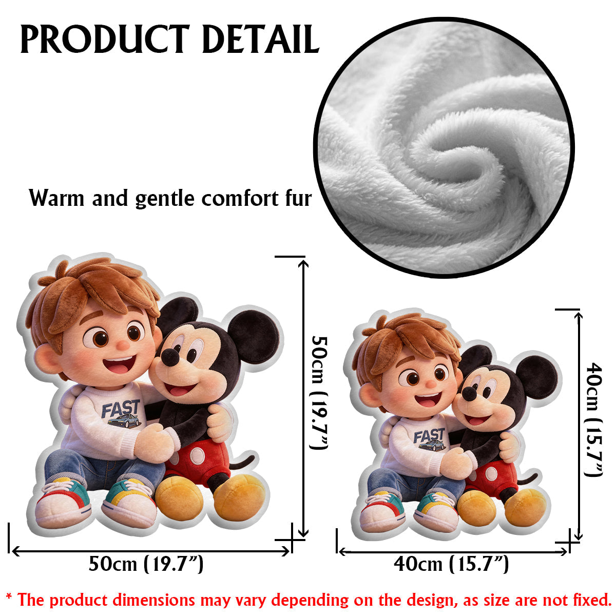 Magical Hugs - Personalized Mouse Faux Fur Shaped Pillow