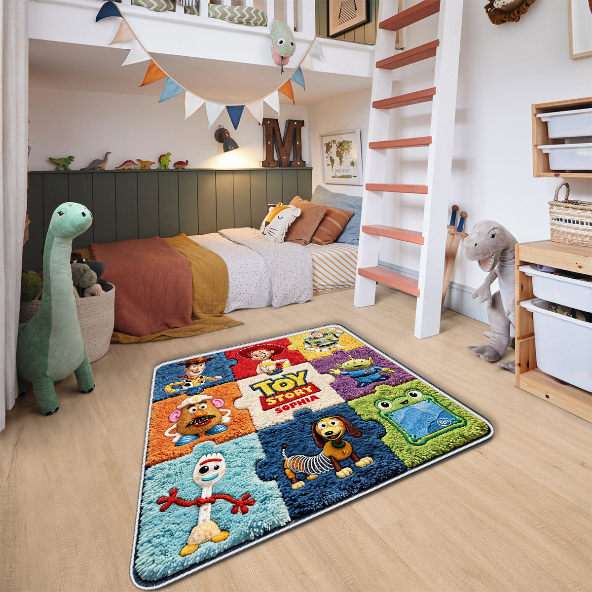 The Story of The Toys, Gift for Fans - Personalized Movie For Kids Non-Slip Tufted Rug