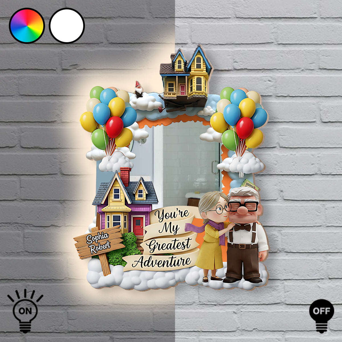 You're My Greatest Adventure - Personalized Mouse Wall Mirror With LED Light