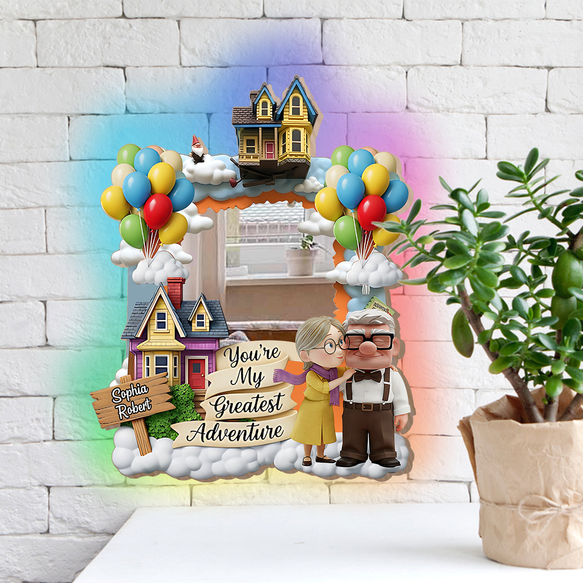 You're My Greatest Adventure - Personalized Mouse Wall Mirror With LED Light