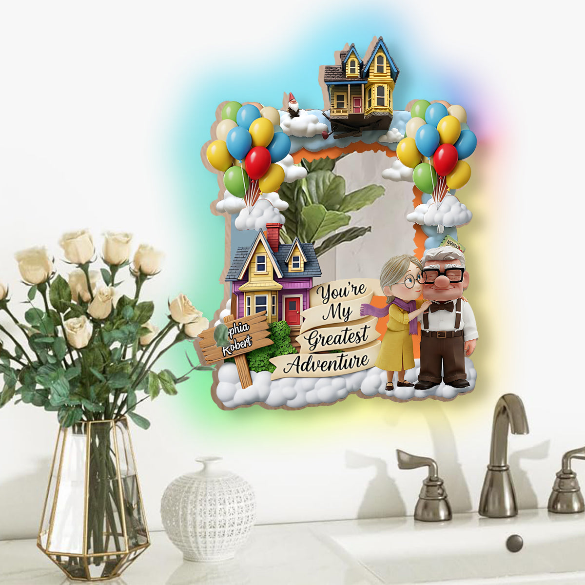 You're My Greatest Adventure - Personalized Mouse Wall Mirror With LED Light