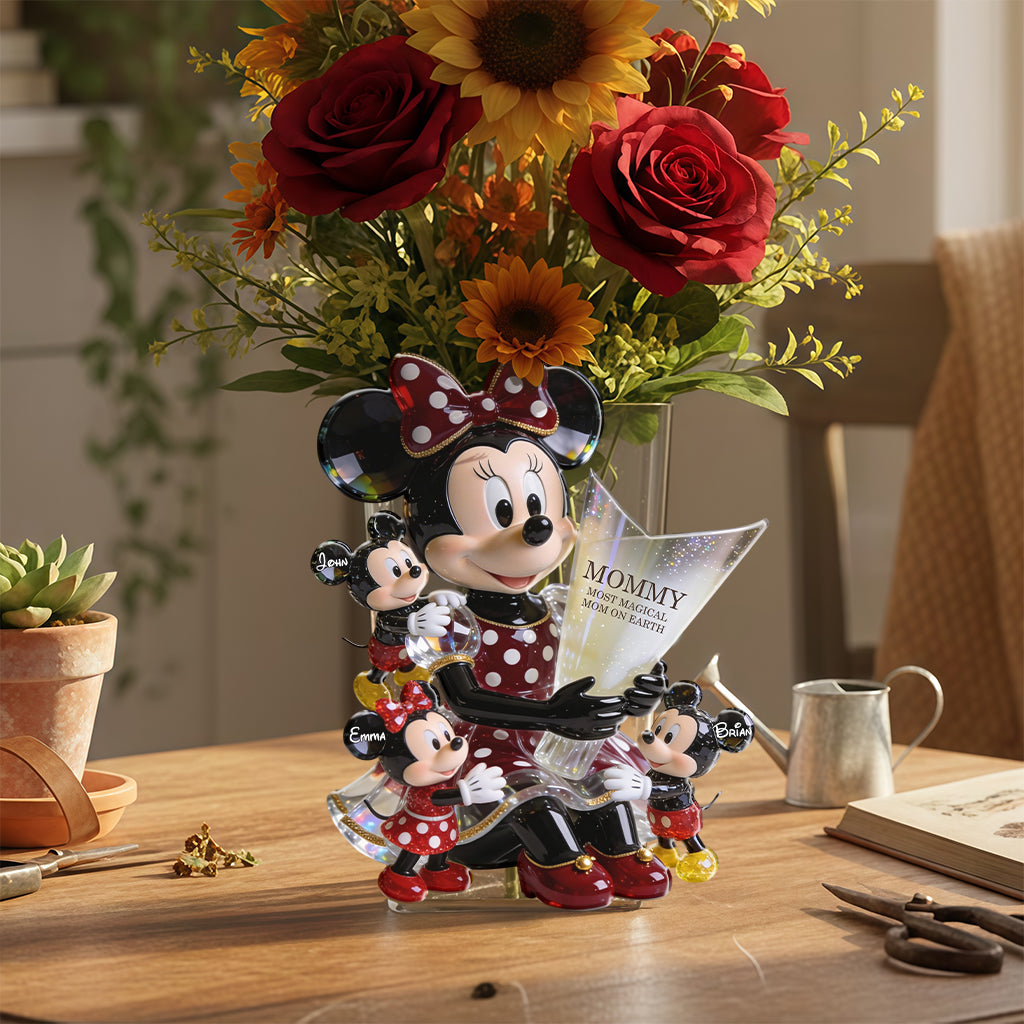 Cute Cartoon Mouse Mommy - Personalized Mouse Acrylic Pot