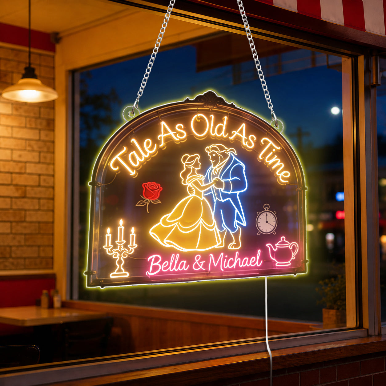 Tale As Old As Time - Personalized Beauty And The Beast Neon LED Light Sign