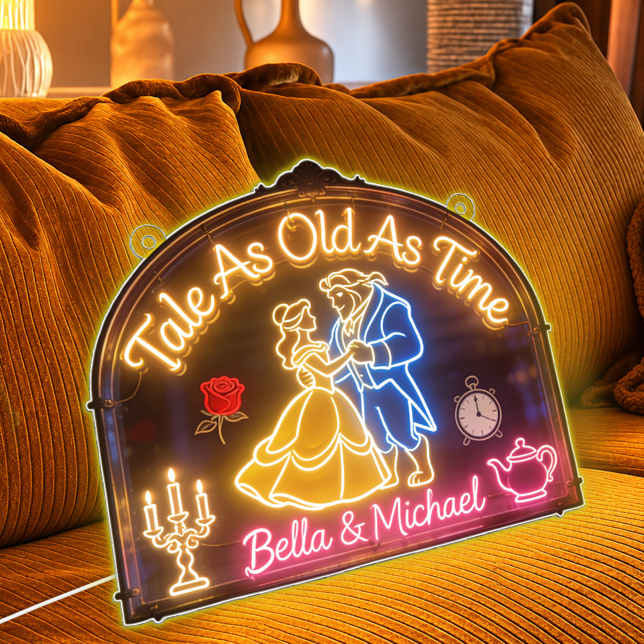 Tale As Old As Time - Personalized Beauty And The Beast Neon LED Light Sign