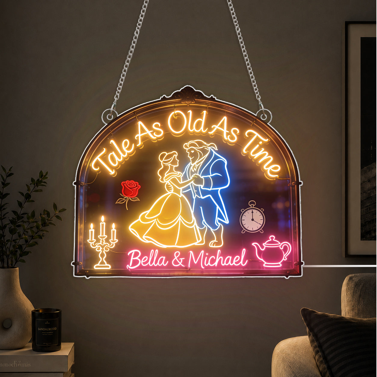 Tale As Old As Time - Personalized Beauty And The Beast Neon LED Light Sign