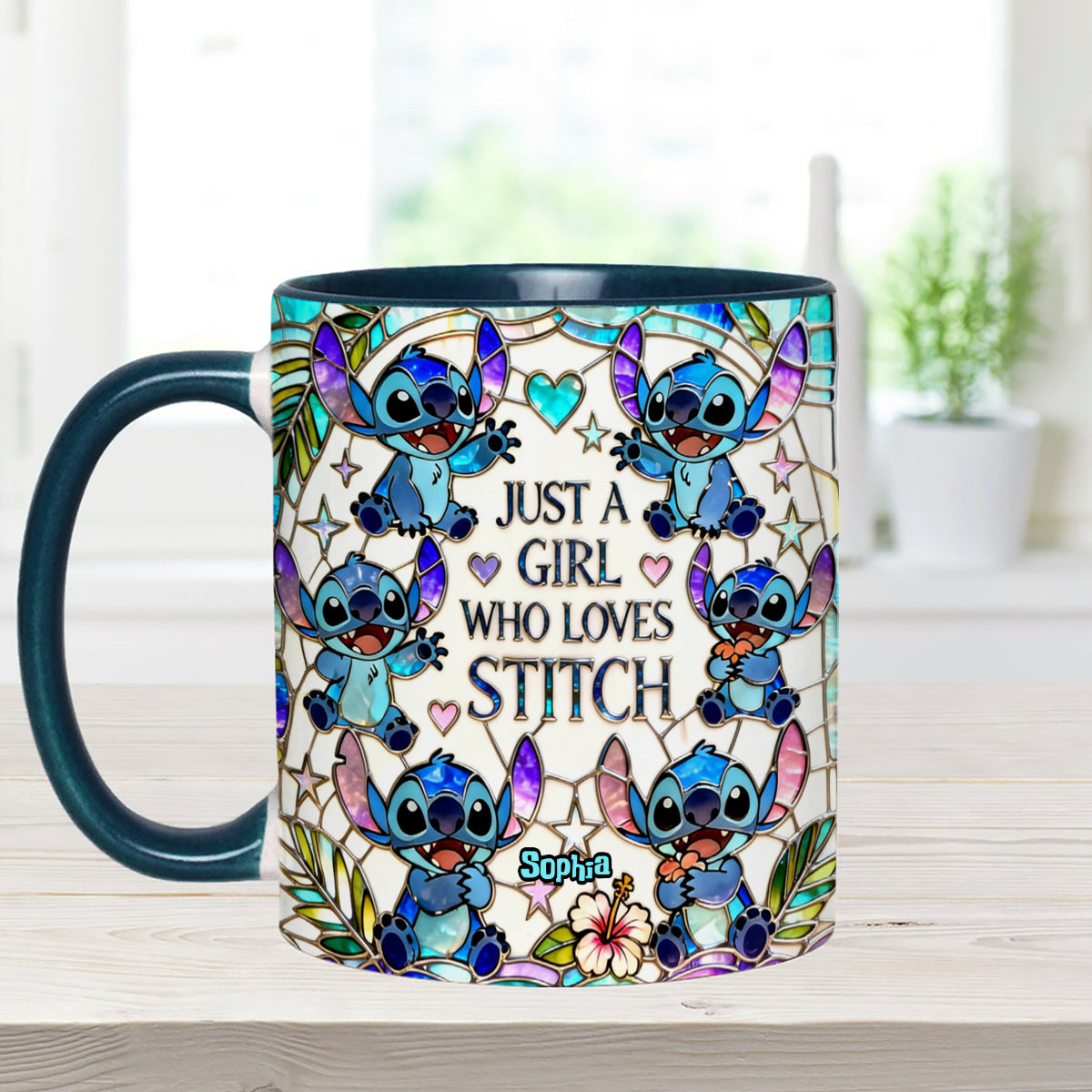 Just A Girl Who Loves Stitch - Personalized Ohana Set Accent Mug with Acrylic Stirrers