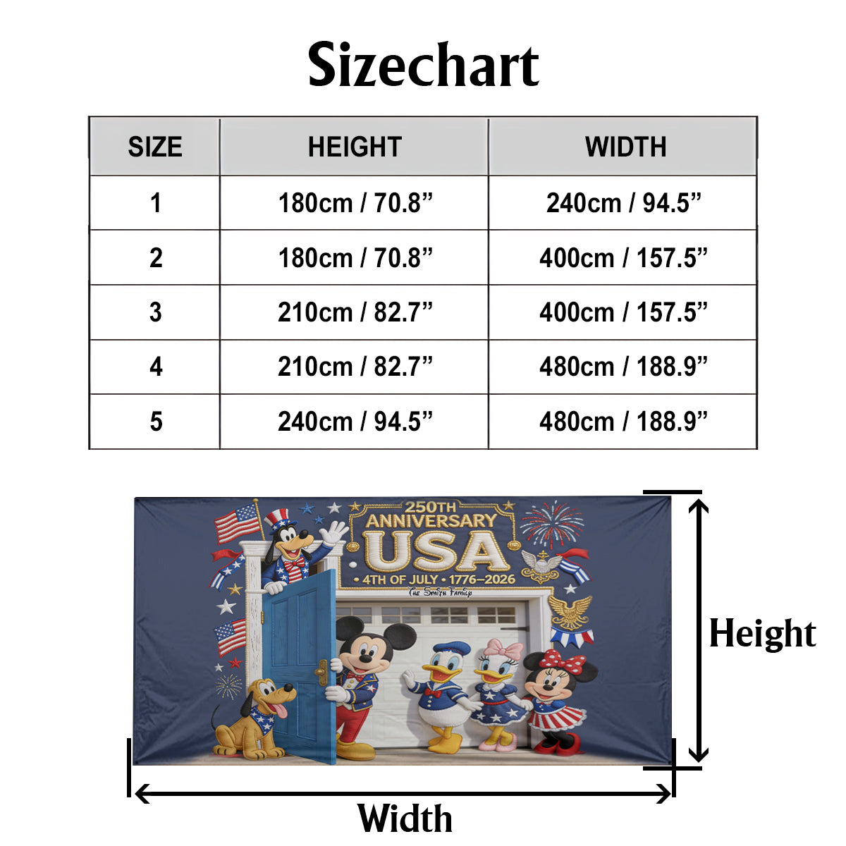 Celebrate Independence Day 4th of July - Personalized Mouse Garage Door Banner