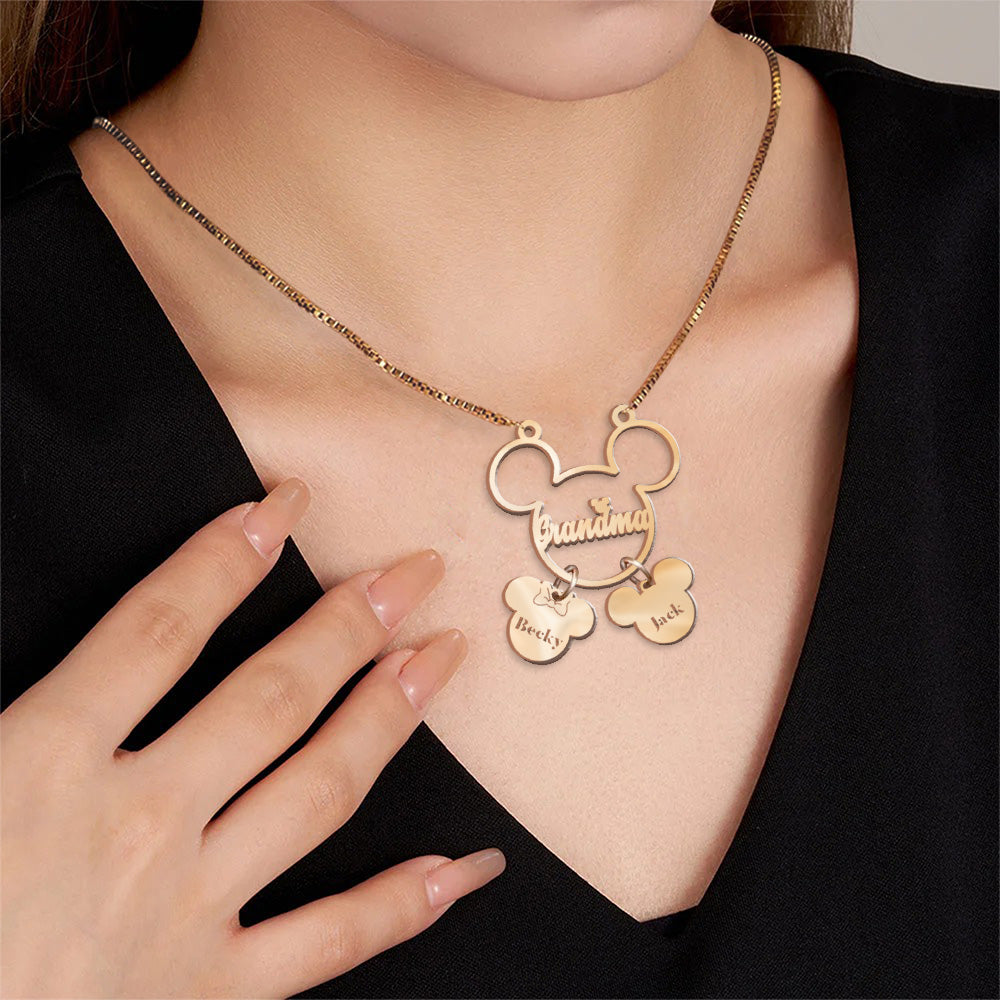 Magical Mom/Grandma - Personalized Mouse Necklace with Charms