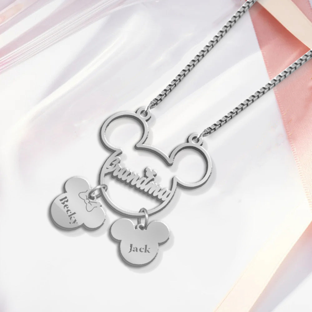 Magical Mom/Grandma - Personalized Mouse Necklace with Charms