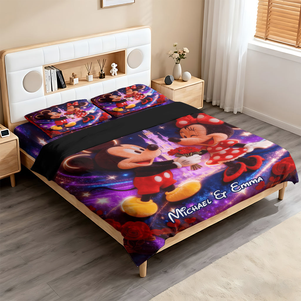 Magical Cartoon Mouse Couple - Personalized Mouse Bedding Set