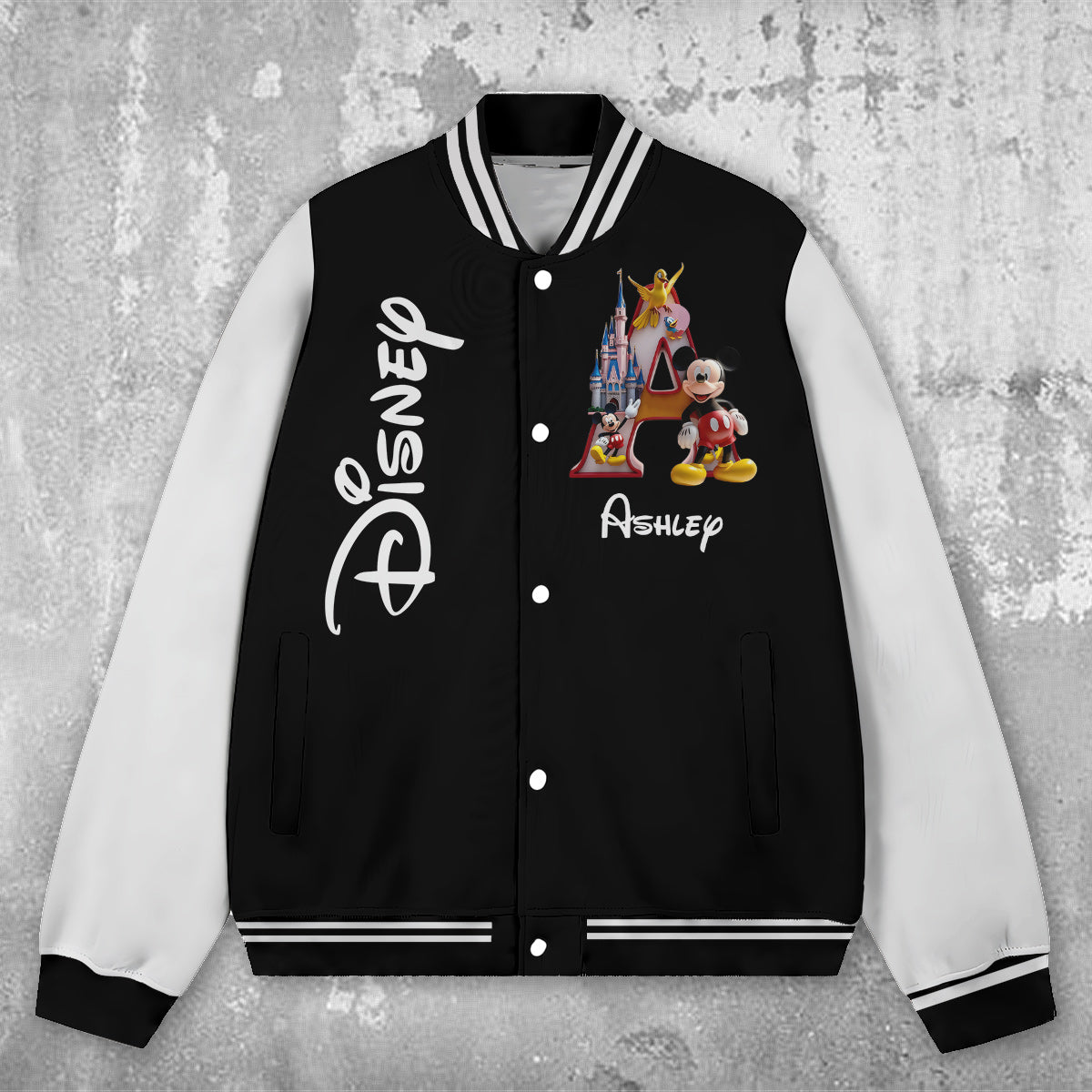 Magical Initial Letter - Personalized Mouse Varsity Jacket