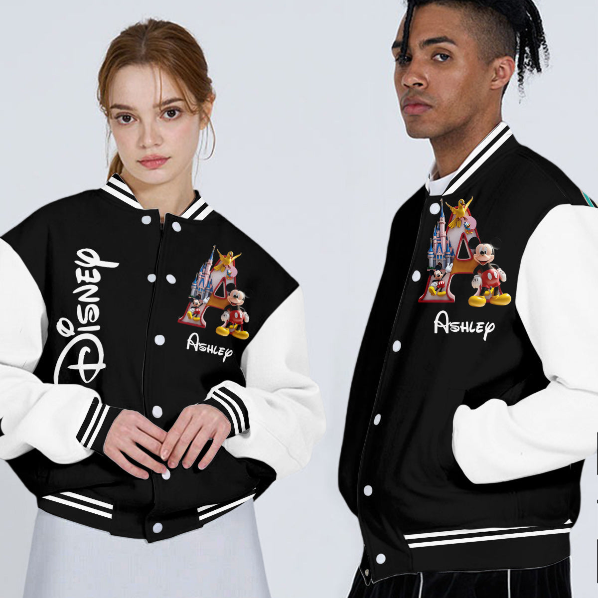 Magical Initial Letter - Personalized Mouse Varsity Jacket