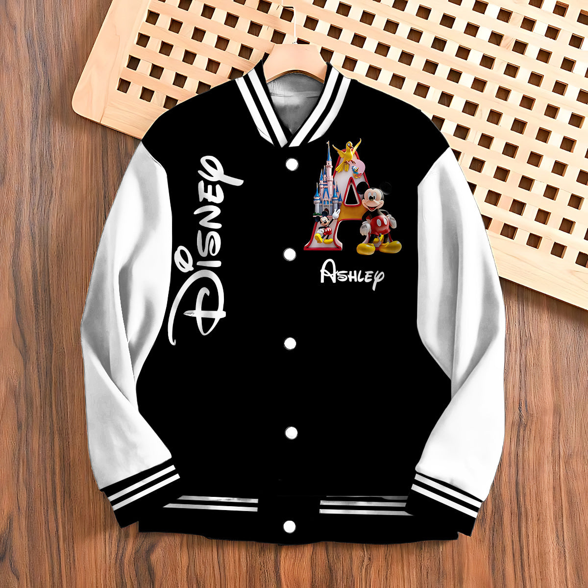 Magical Initial Letter - Personalized Mouse Varsity Jacket