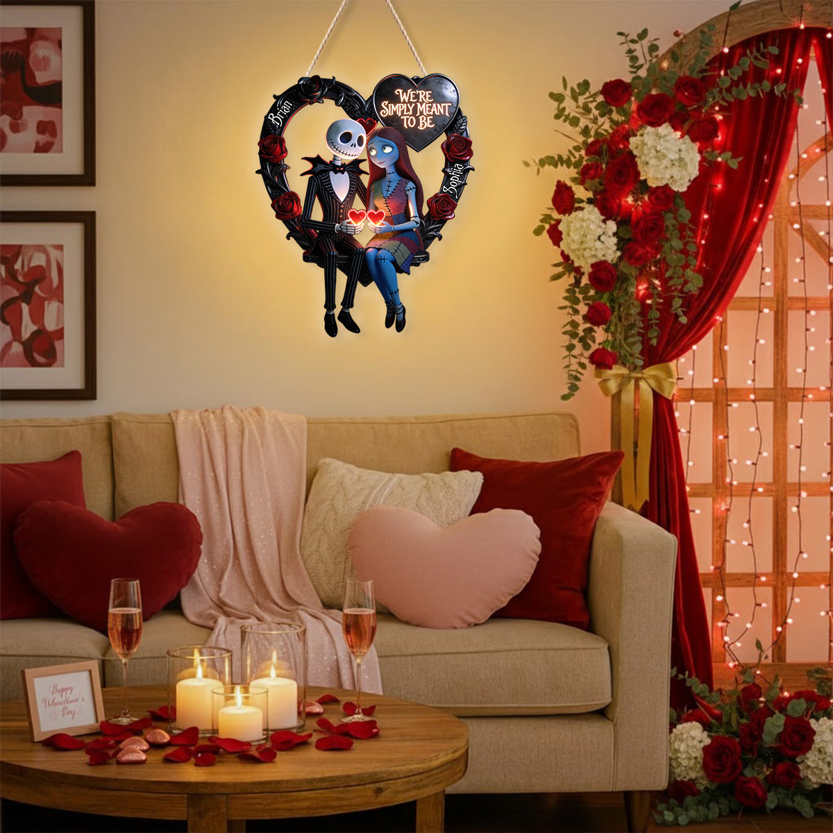 We're Simply Meant To Be - Personalized Nightmare LED Light Acrylic Sign