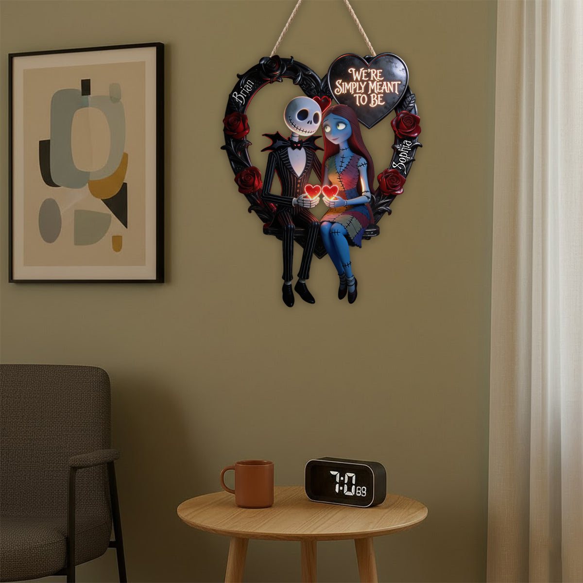 We're Simply Meant To Be - Personalized Nightmare LED Light Acrylic Sign