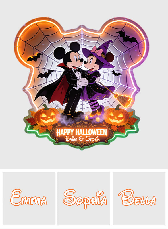 Happy Halloween Couple Gift - Personalized Mouse Neon LED Light Sign