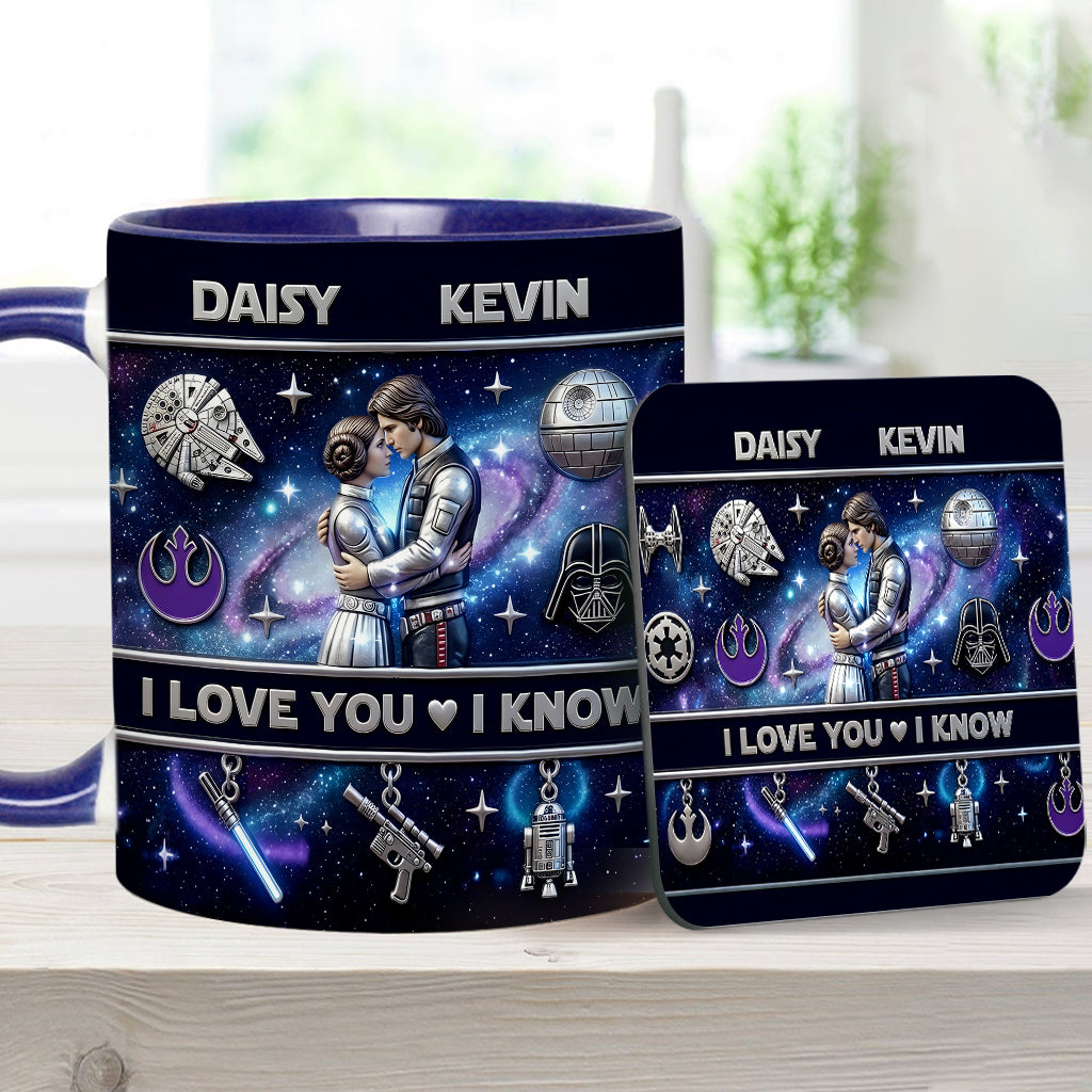 I Love You - Personalized The Force Accent Mug & Coaster