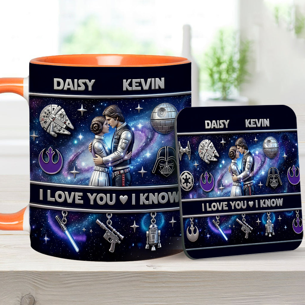I Love You - Personalized The Force Accent Mug & Coaster