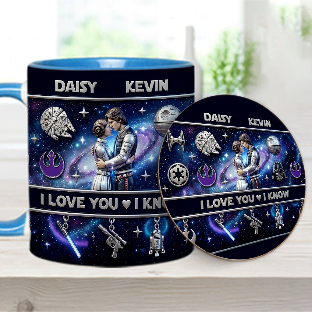 I Love You - Personalized The Force Accent Mug & Coaster