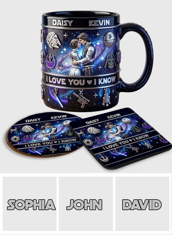 I Love You - Personalized The Force Accent Mug & Coaster