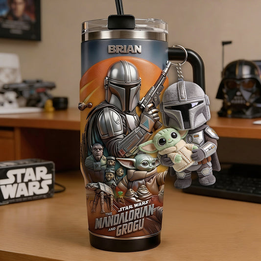This Is The Way - Personalized The Force Tumbler With Plush Charm