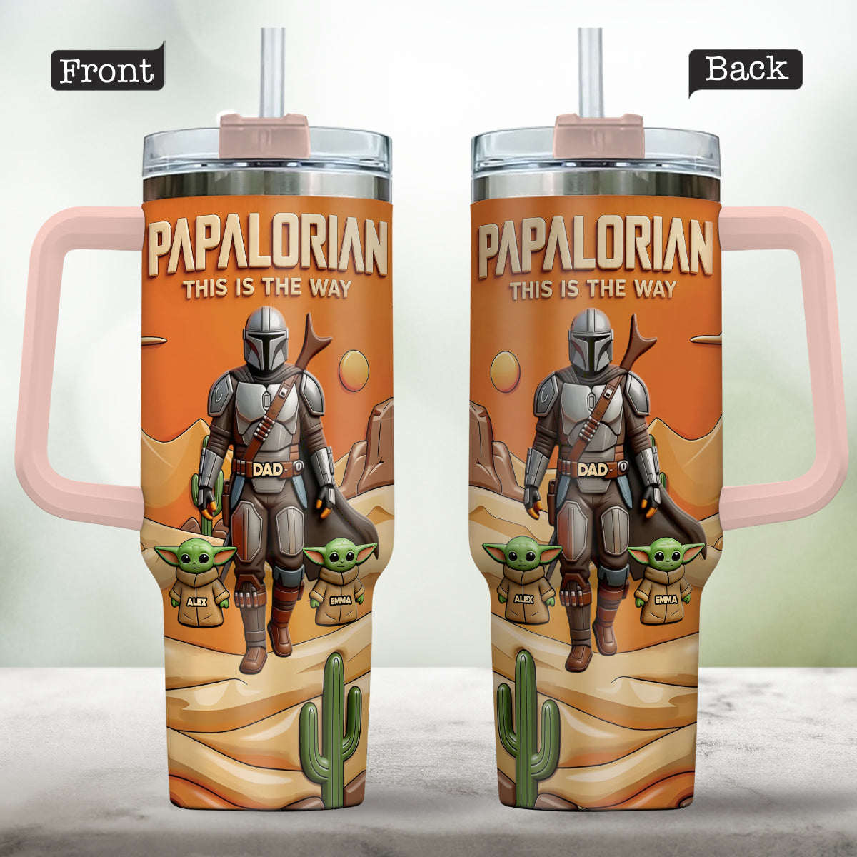 Galaxy Father’s Day - Personalized The Force Tumbler With Handle