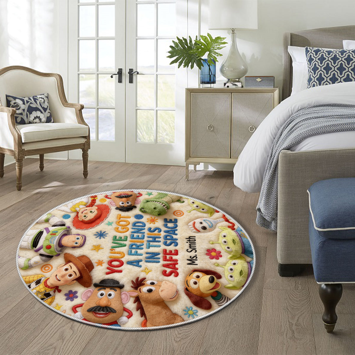 You've Got A Friend In This Safe Space - Personalized Teacher Non-Slip Tufted Rug