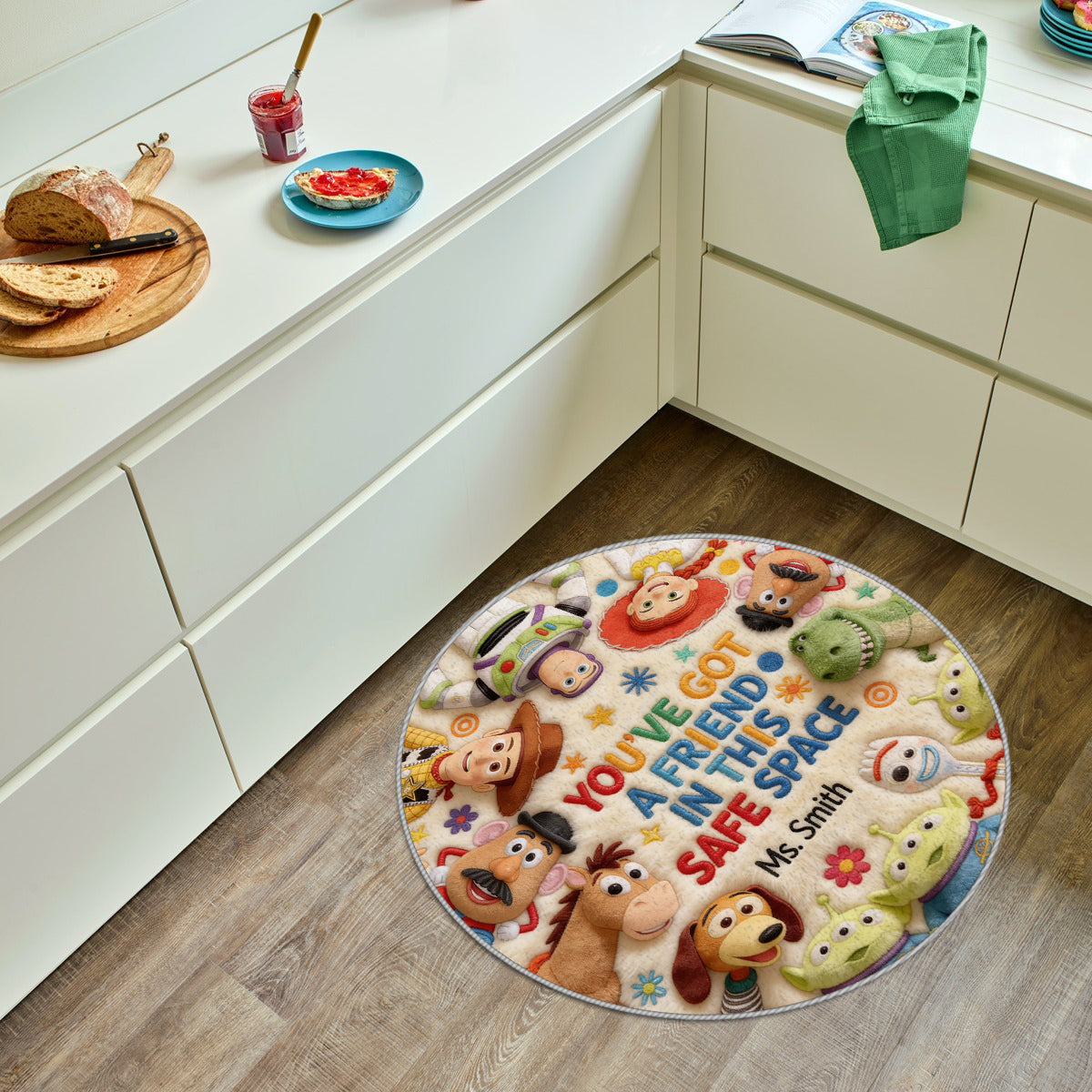 You've Got A Friend In This Safe Space - Personalized Teacher Non-Slip Tufted Rug