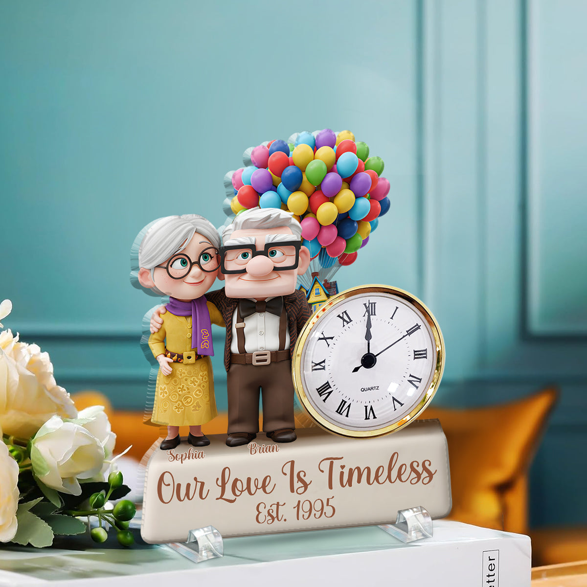Our Love Is Timeless - Personalized Couple Acrylic Clock Plaque