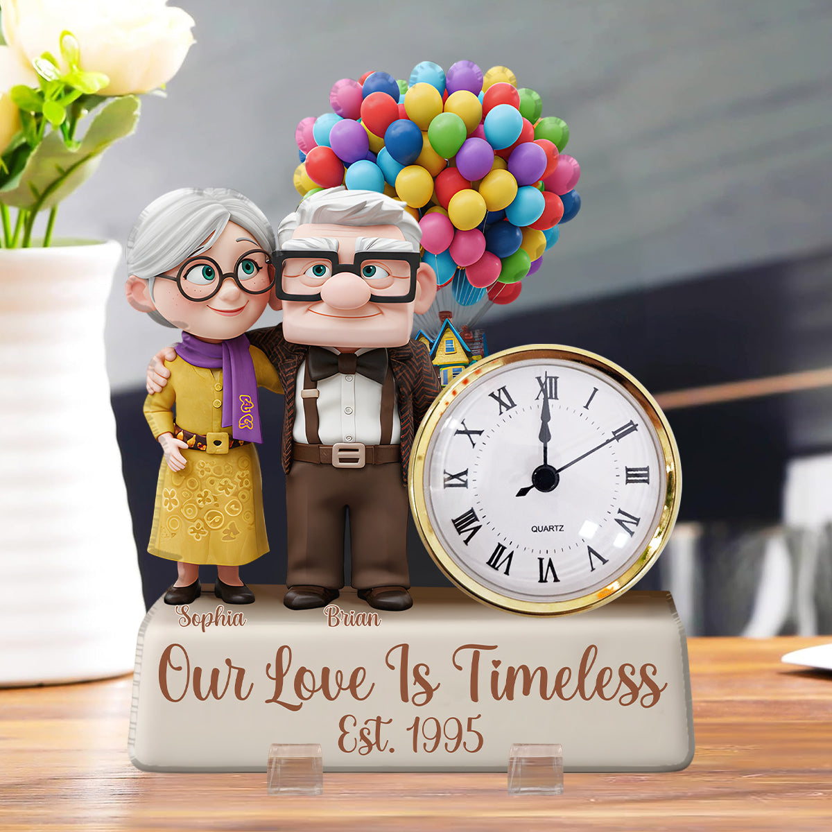 Our Love Is Timeless - Personalized Couple Acrylic Clock Plaque