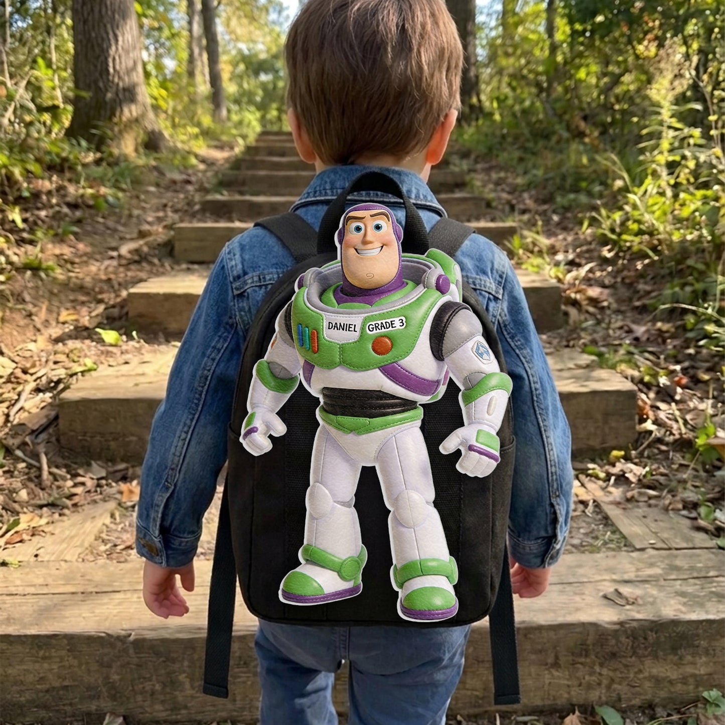 Toy Friendship - Personalized Movie For Kids Changeable Leather Patch Backpack