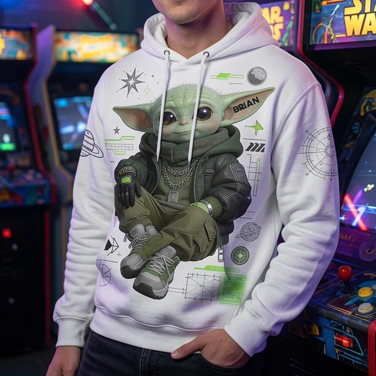 Cool Green Alien - Personalized The Force All Over Shirt