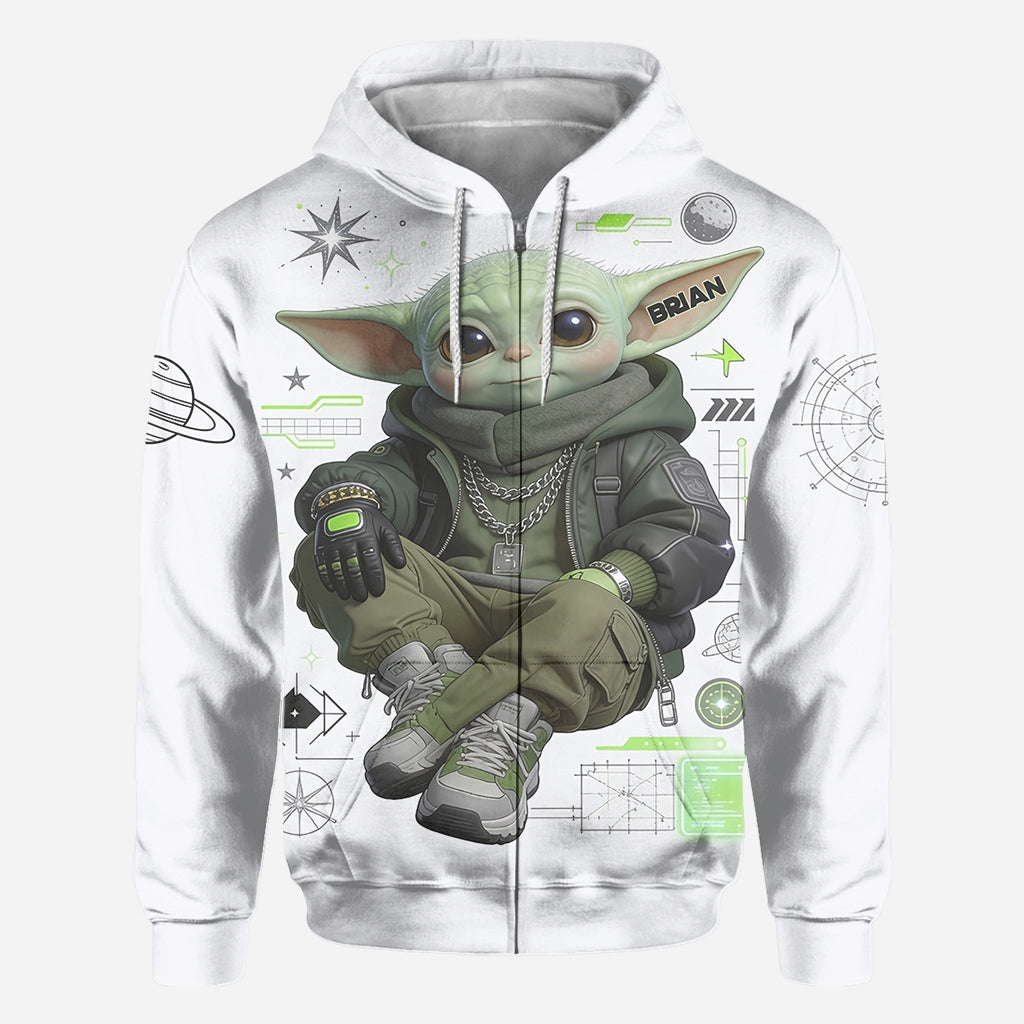 Cool Green Alien - Personalized The Force All Over Shirt