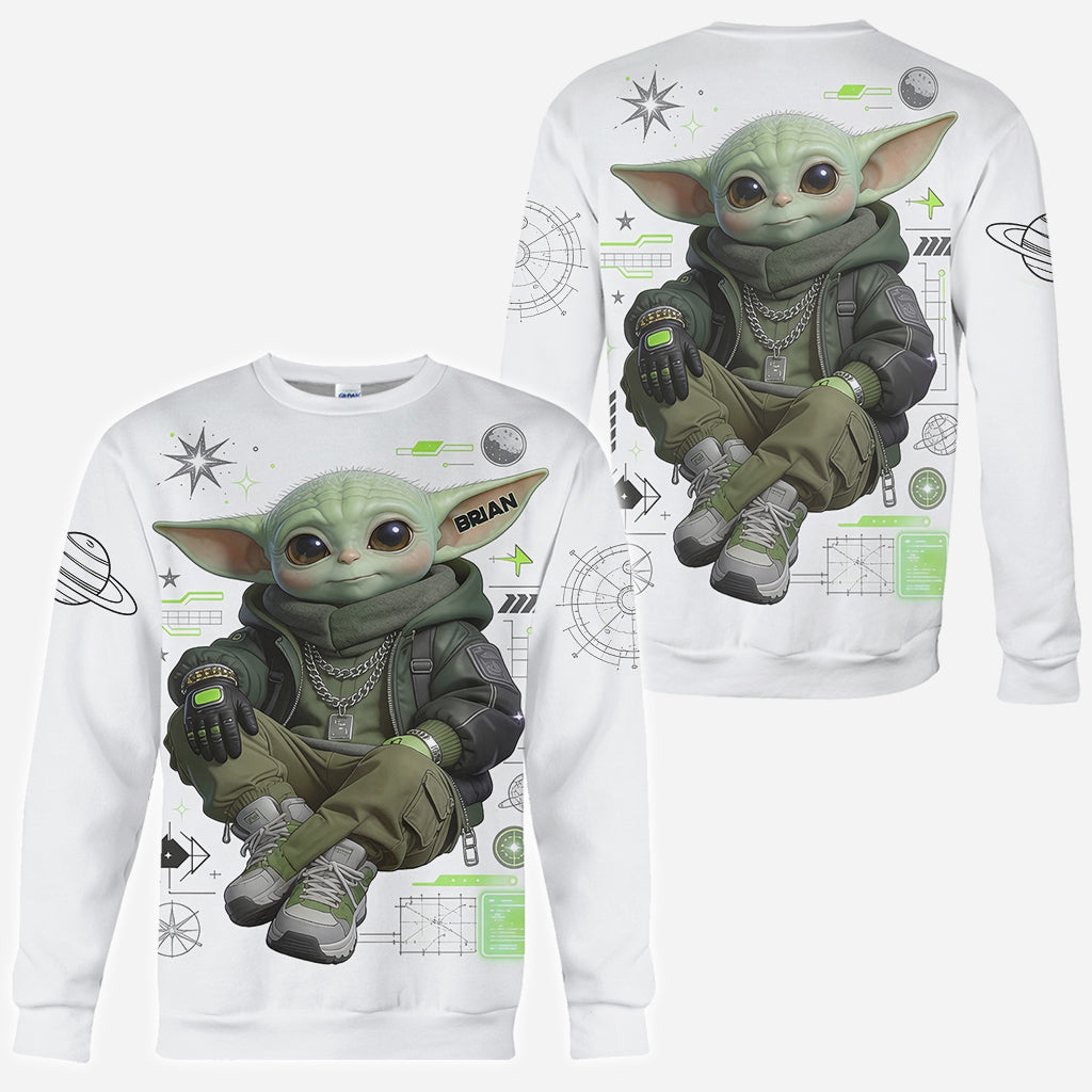 Cool Green Alien - Personalized The Force All Over Shirt