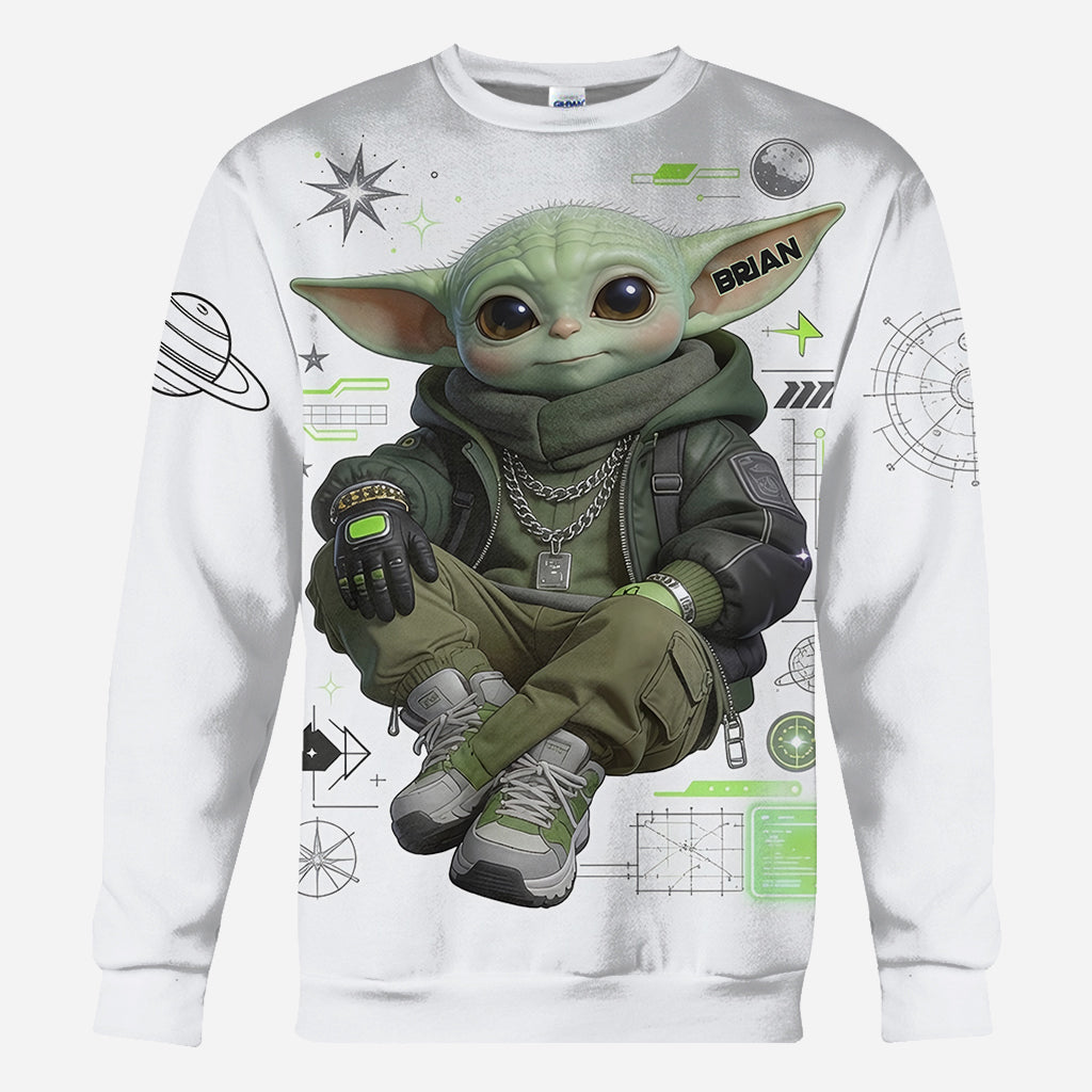 Cool Green Alien - Personalized The Force All Over Shirt
