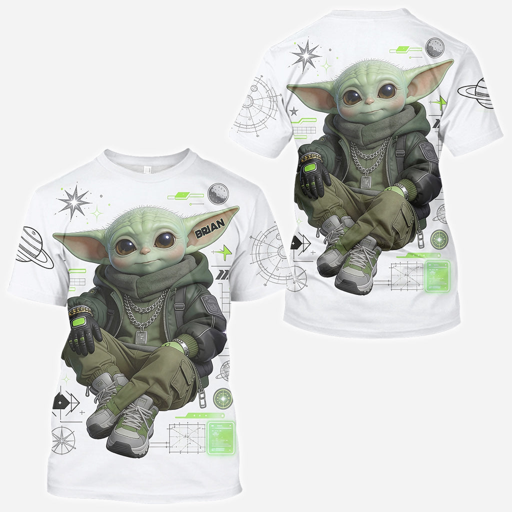 Cool Green Alien - Personalized The Force All Over Shirt
