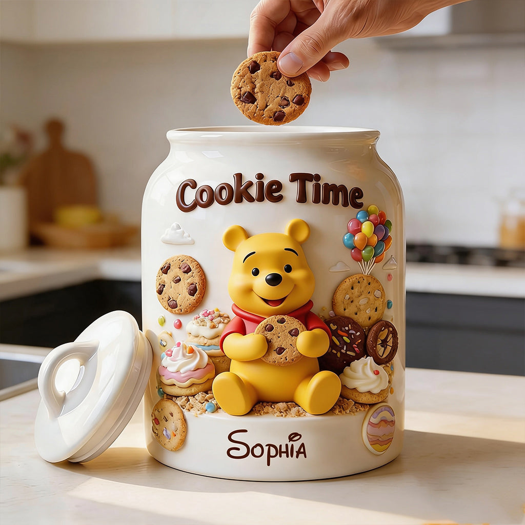 Cookie Time - Personalized Yellow Bear Cookie Jar