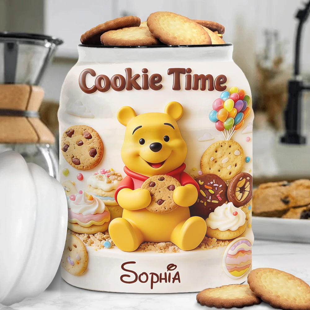 Cookie Time - Personalized Yellow Bear Cookie Jar