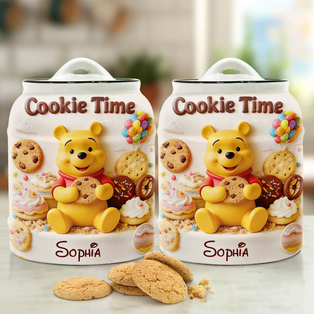 Cookie Time - Personalized Yellow Bear Cookie Jar