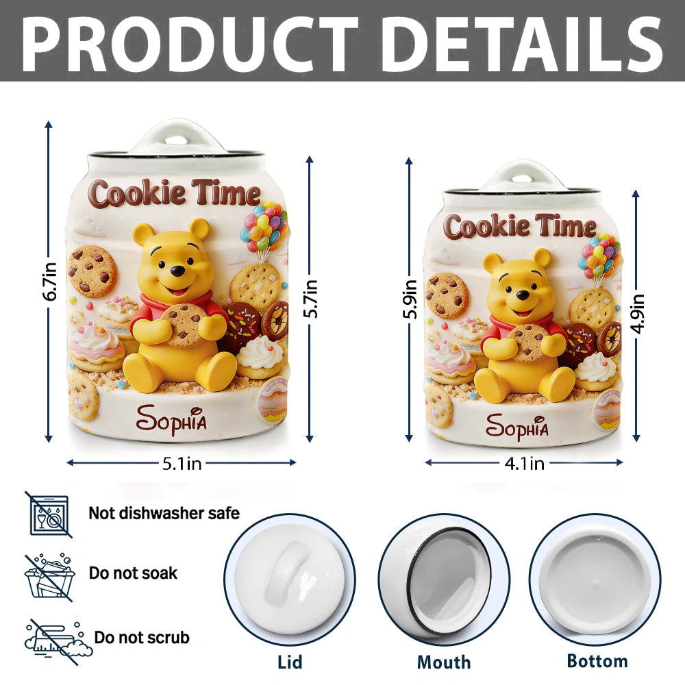 Cookie Time - Personalized Yellow Bear Cookie Jar
