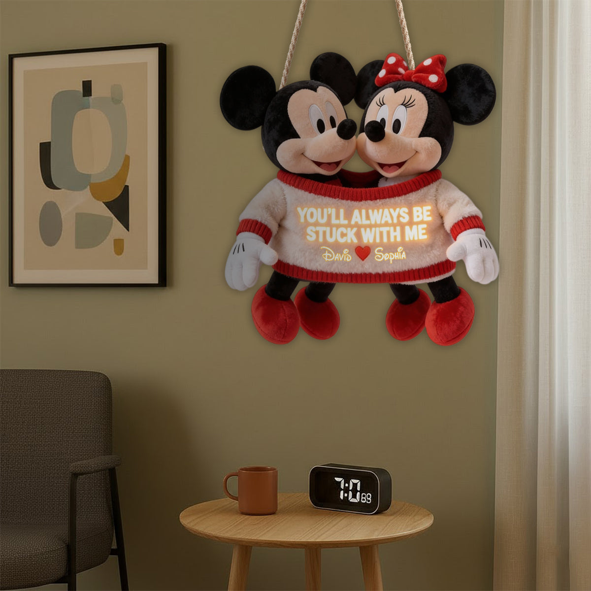 You'll Always Be Stuck With Me - Personalized Mouse LED Light Acrylic Sign