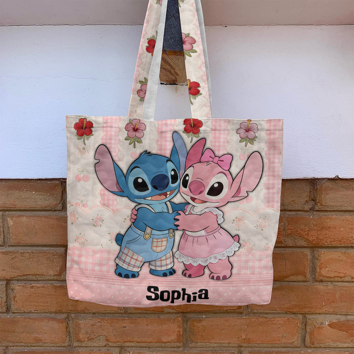 Cute Cartoon Monster - Personalized Ohana Quilted Tote Bag