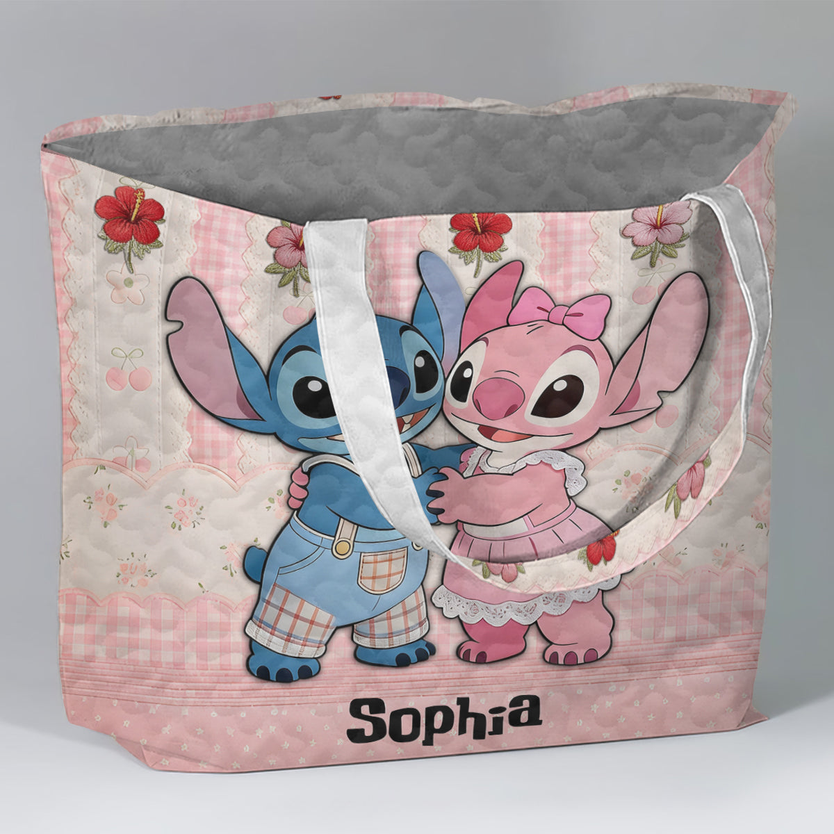 Cute Cartoon Monster - Personalized Ohana Quilted Tote Bag