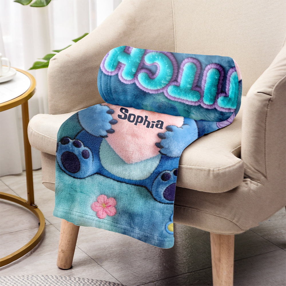 Blue Monster - Personalized Ohana Blanket