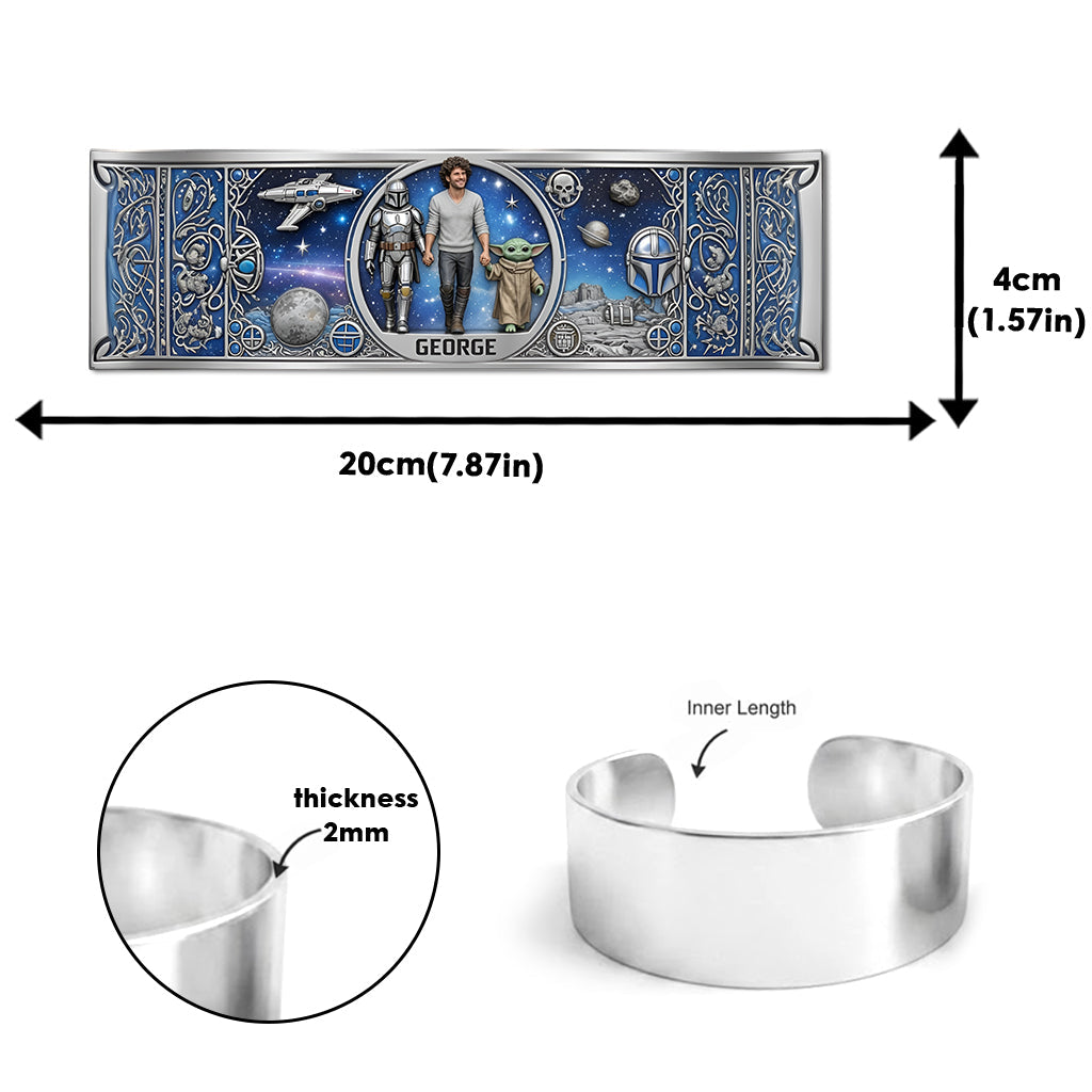 This Is The Way - Personalized The Force Shaped Cuff Bracelet