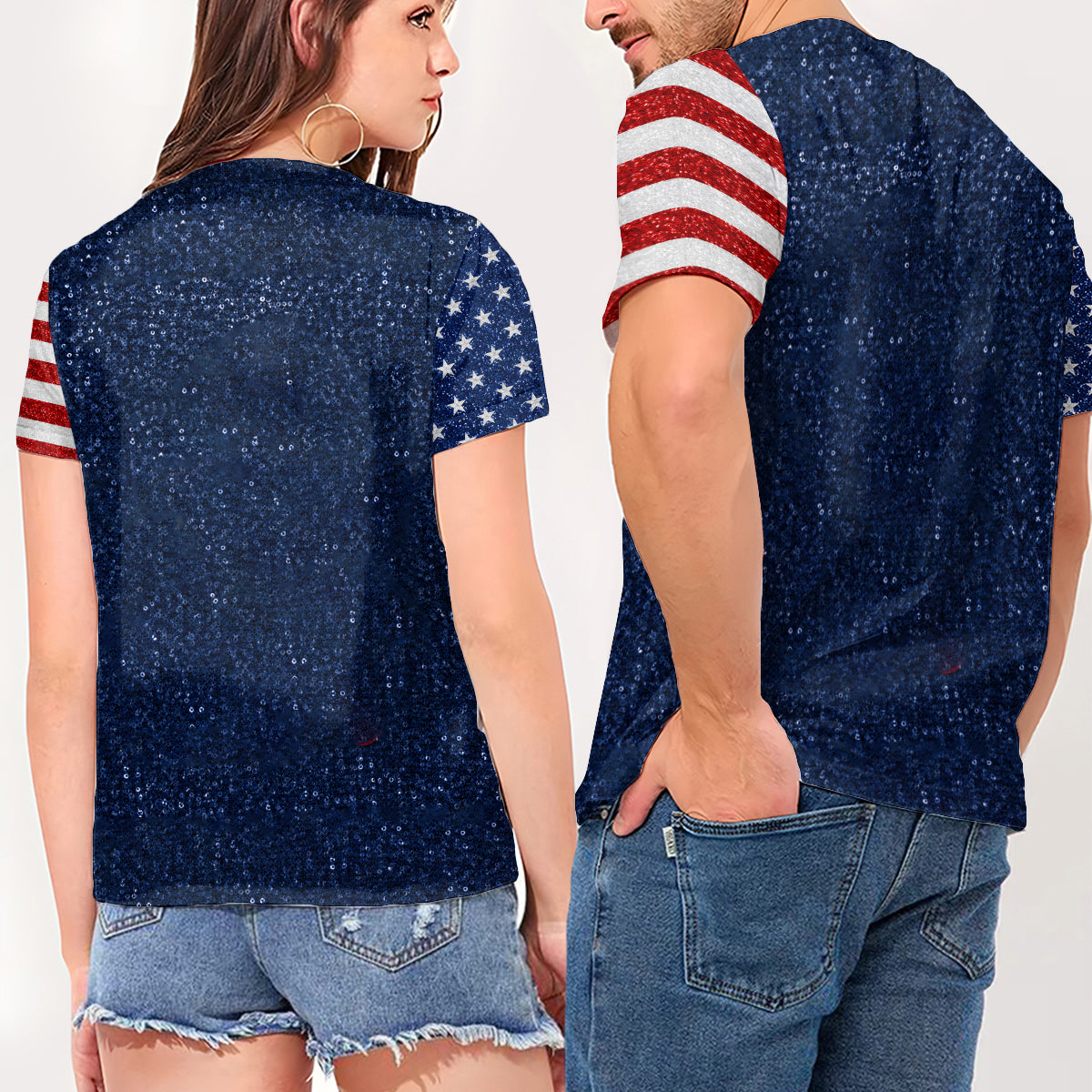 Red, White & Magical - Personalized Mouse Fully Printed V-Neck T-Shirt